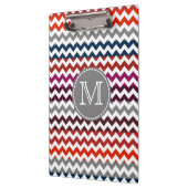 Porte-bloc Rouge blanc gris Chevron Zigzag Monogramme (Gauche)