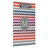 Porte-bloc Rouge blanc gris Chevron Zigzag Monogramme (Swatch)