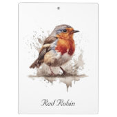 Porte-bloc Rouge rouge de l'oiseau mignon en aquarelle (Dos)