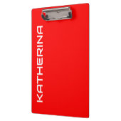 Porte-bloc Rouge Uni | Nom Classique Blanc (Gauche)