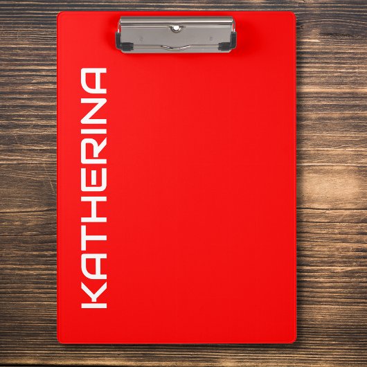 Porte-bloc Rouge Uni | Nom Classique Blanc