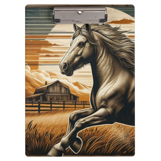 Porte-bloc Rouille/cheval vintage/Ouest (Devant)