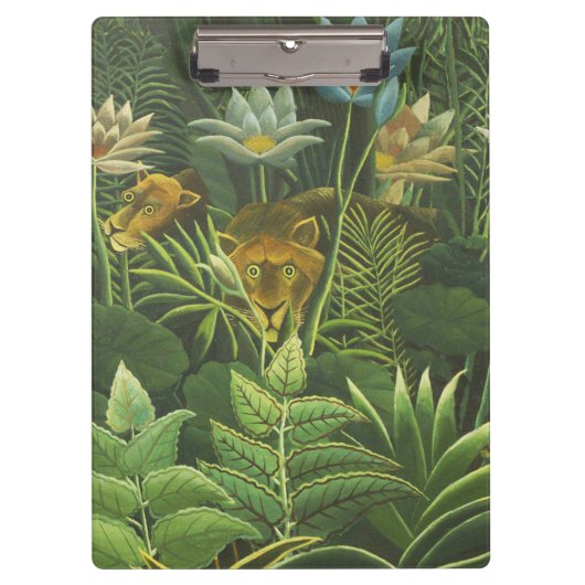 Porte-bloc Rousseau Tropical Jungle Lion Peinture (Devant)