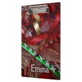 Porte-bloc Rubans de Noël Rouge Vert et Or Vacances (Gauche)