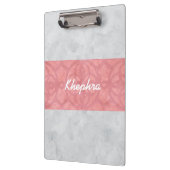 Porte-bloc Ruddy rose Batik gris Aquarelle Nom (Gauche)