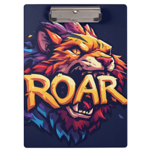 Porte-bloc Rugissement de Lion Féroce Ar Coloré et Motivant