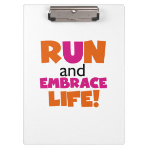 Porte-bloc Run and Embrassez Life Orange Pink