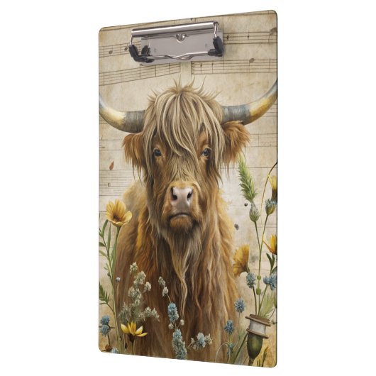 Porte-bloc Rustic Highland Cow  (Gauche)