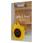 Porte-bloc Rustic Sunflower and Bridal Veil Country Wedding (Gauche)