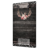 Porte-bloc Rustique Glamor Boho Antlers Crâne Personnalisé (Gauche)