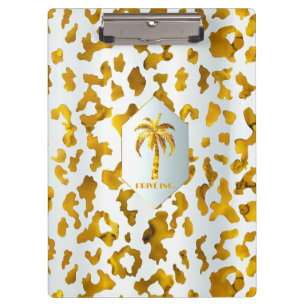 Porte-bloc Safari Chic Luxe Gold & White Poster de animal