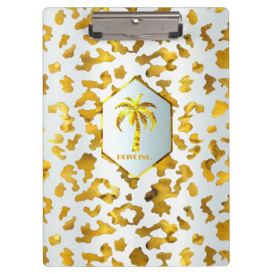 Porte-bloc Safari Chic Luxe Or & Blanc Imprimé Animal