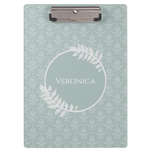 Porte-bloc Sage Green Elegant Damask (Devant)