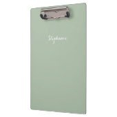 Porte-bloc Sage Green Nom Moderne Élégant Monogramme Boho (Gauche)