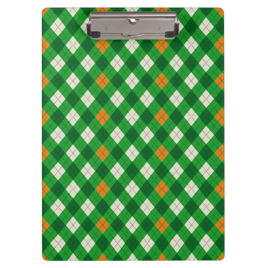 Porte-bloc Saint-Patrick d'argyle aux couleurs irlandaises (Devant)