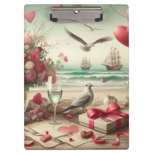 Porte-bloc Saint-Valentin côtière/nautique (Devant)