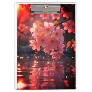 Porte-bloc Sakura Rose Fleurit Sur L'Eau Serene Spring Nat