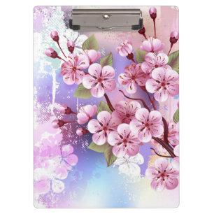 Porte-bloc Sakura rose sur la peinture Arrière - plan