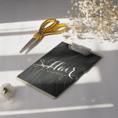 Porte-bloc Salon des cheveux coiffeur ciseaux d'or noir moder