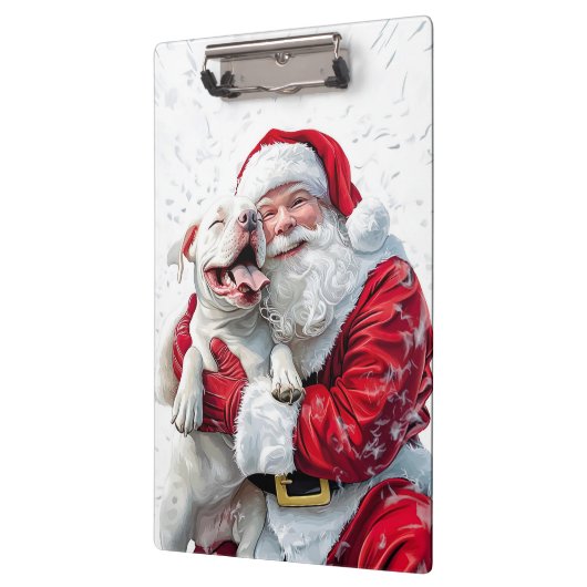 Porte-bloc Santa Claus et Pitbull Chien Chien Chien Chien (Gauche)
