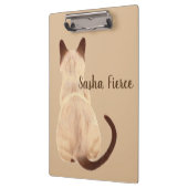 Porte-bloc Sasha Siamese Chat assis en arrière Vue Kitty Cust (Gauche)