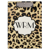 Porte-bloc Sassy Empreinte de léopard Monogramme (Devant)