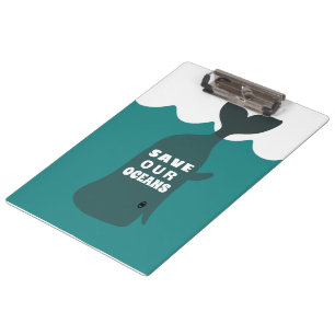 Porte-bloc Sauvez nos océans Baleine d'art De l'environnement