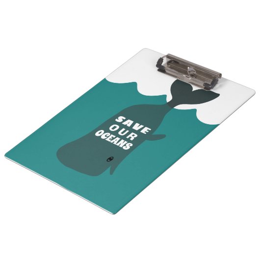 Porte-bloc Sauvez nos océans Baleine d'art De l'environnement (Incliné)