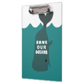 Porte-bloc Sauvez nos océans Baleine d'art De l'environnement (Gauche)