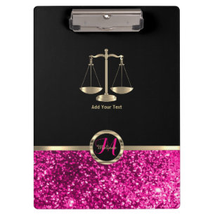 Porte-bloc Scales de justice - Monogramme Parties scintillant