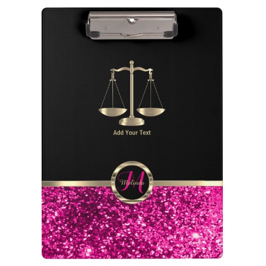 Porte-bloc Scales de justice - Monogramme Parties scintillant (Devant)