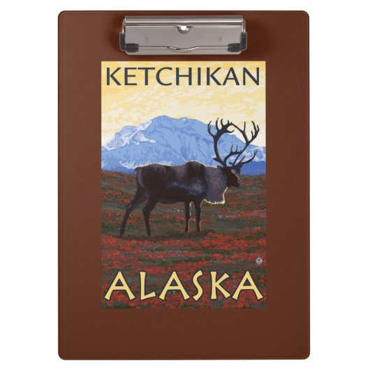 Porte-bloc Scène de caribou - Ketchikan, Alaska (Devant)