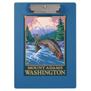 Porte-bloc Scène de pêche de mouche - bâti Adams, Washingt