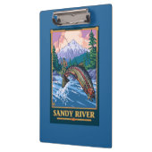 Porte-bloc Scène de pêche de mouche - rivière de Sandy, (Gauche)