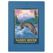 Porte-bloc Scène de pêche de mouche - rivière de Sandy, (Dos)