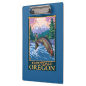 Porte-bloc Scène de pêche de mouche - Troutdale, Orégon (Gauche)