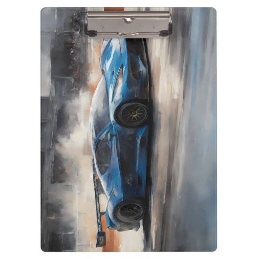 Porte-bloc Scène dynamique de course urbaine bleue (Devant)