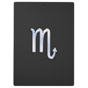 Porte-bloc Scorpio Zodiac Silver Sign peau de serpent noir