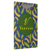 Porte-bloc Script de monogramme à feuille bleue banane tropic (Swatch)