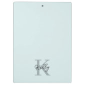 Porte-bloc Script de Monogramme bleu aquatique moderne (Dos)