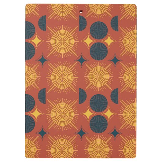 Porte-bloc Script de monogramme Boho Celestial Sun Moon (Dos)