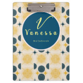 Porte-bloc Script de monogramme Boho Celestial Sun Moon (Devant)