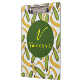 Porte-bloc Script de monogramme de feuille de banane tropical (Gauche)