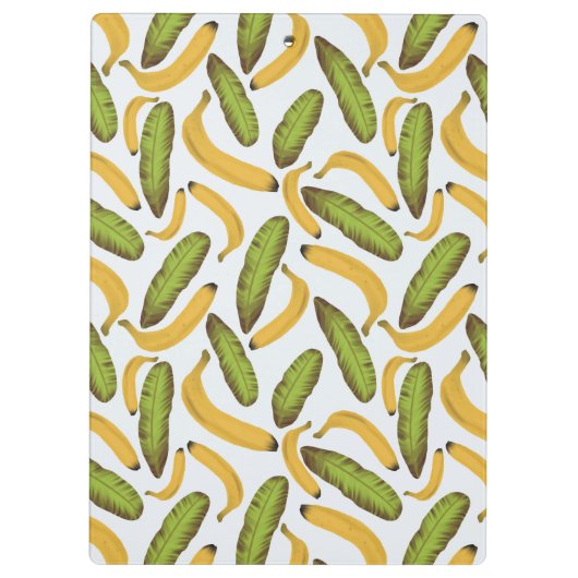 Porte-bloc Script de monogramme de feuille de banane tropical (Dos)