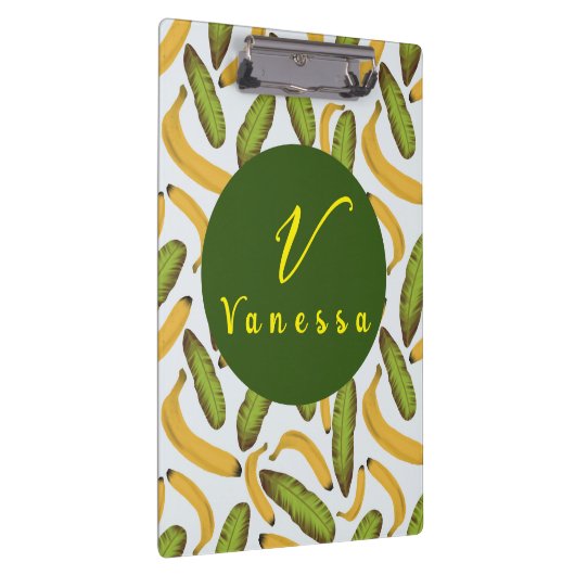 Porte-bloc Script de monogramme de feuille de banane tropical (Swatch)
