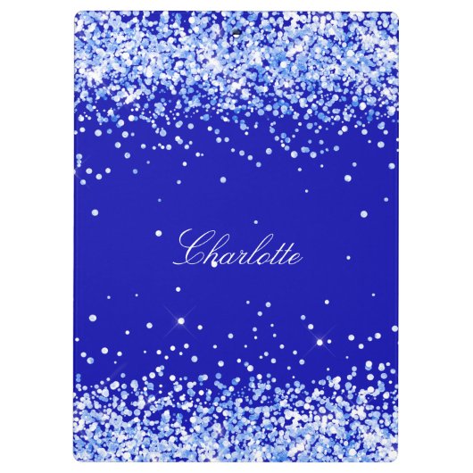 Porte-bloc Script de nom bleu royal (Dos)