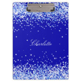 Porte-bloc Script de nom bleu royal (Devant)