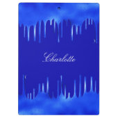 Porte-bloc Script de nom de la goutte de peinture bleue royal (Dos)