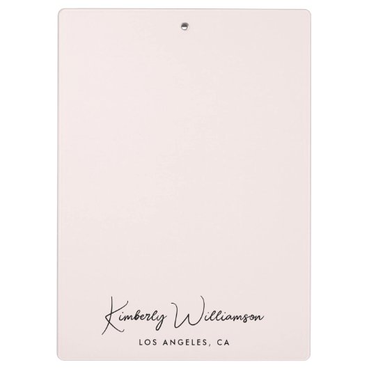 Porte-bloc Script de signature chic PInk (Dos)