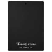 Porte-bloc Script de signature élégant Monogramme noir (Dos)